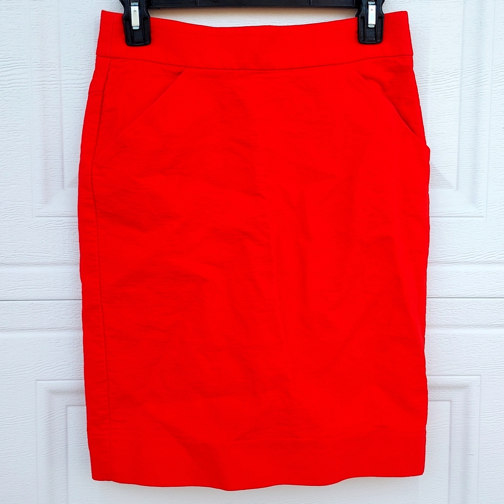 J. Crew Vibrant Red Pencil Skirt